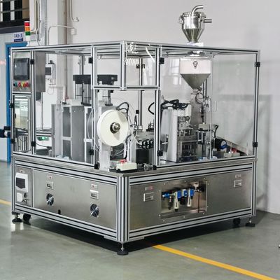 Giá tốt. Máy chiết nắp hút ẩm tự động bằng thép không gỉ với điều khiển PLC trực tuyến